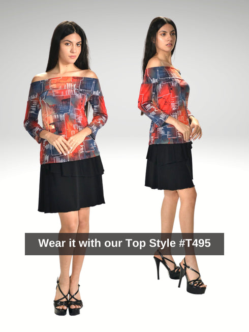 3 Tier SOLID SKORT with the Ruffle in the center - SH001